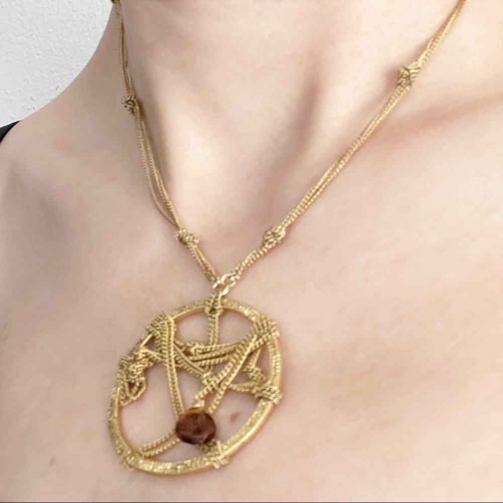 Nicole Miller Necklace Gold Knot Chain Pendant NWT Dainty Thin Multi Strand